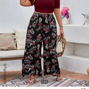 SHEIN outfit. Stretchy pants. Wide leg. Breezy. Cute on. burgundy. NewNoTag